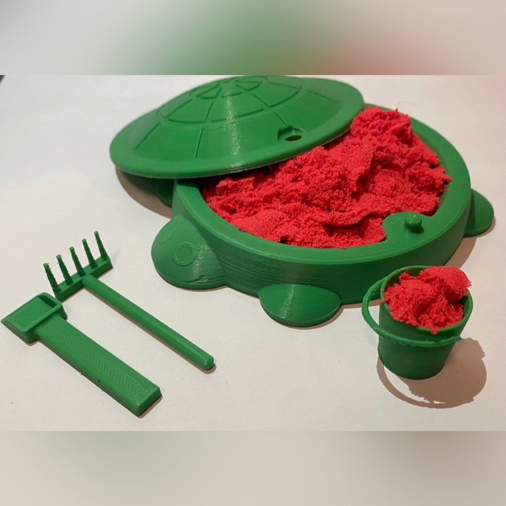 Sensory Turtle Sandbox | Nostalgic Desk Toy | Kinetic Sand